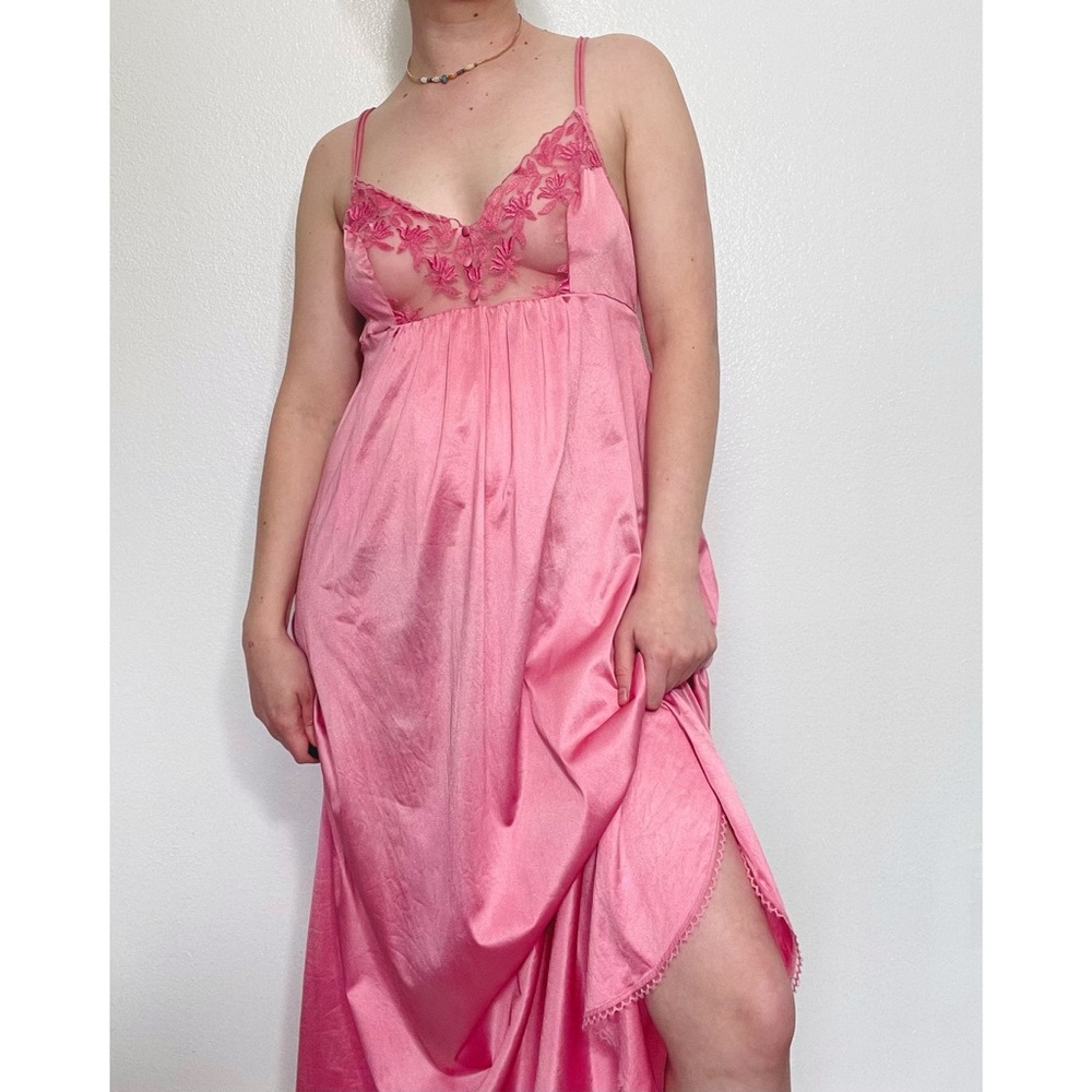 Vanity Fair | Vintage 80s Pink Slip Dress Gown